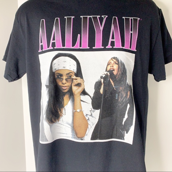 Aaliyah Black R&B Rap Hip Hop Tee T-Shirt - Picture 2 of 8